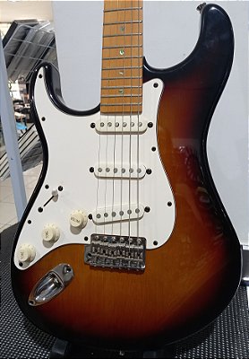 Guitarra Canhota Tagima T-735 Sunburst Escudo Branco 