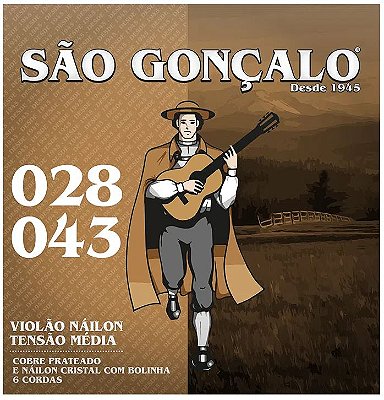 Encordoamento Violão Nylon São Gonçalo 029 Tensão Média