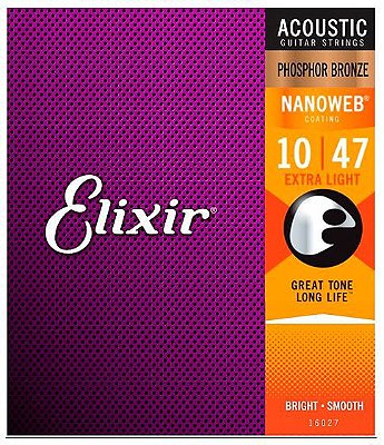 Encordoamento Violão Elixir Nanoweb Phosphor Bronze Extra Light 10-47