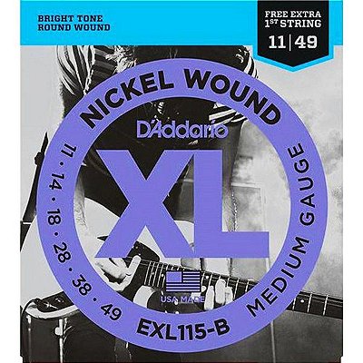 Encordoamento Guitarra D'Addario EXL115B Medium 11-49