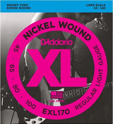 Encordoamento Baixo D'Addario EXL170 4 Cordas Regular Light 045