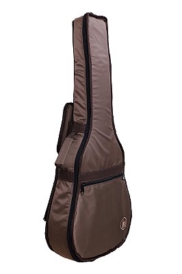 Capa Violão Folk Extra Luxo Acolchoada Nylon 70 Marrom JPG