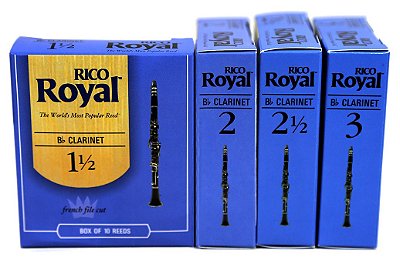 Palhetas Rico Royal Clarinete N°2,5 Caixa Com 10 + Brinde