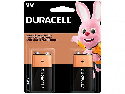 Pilha Bateria Duracell 9V Com 2 Unidades