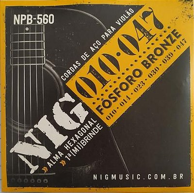 Encordoamento Violão NIG NPB-560 Fósforo Bronze 010