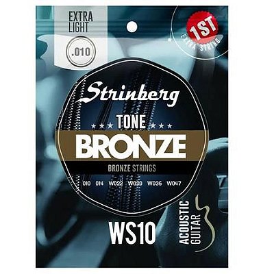 Encordoamento Violão Aço Strinberg WS10 Bronze 010 Extra Leve