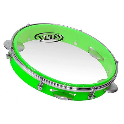 Pandeiro Izzo ABS 10" Verde Neon Pele Transparente