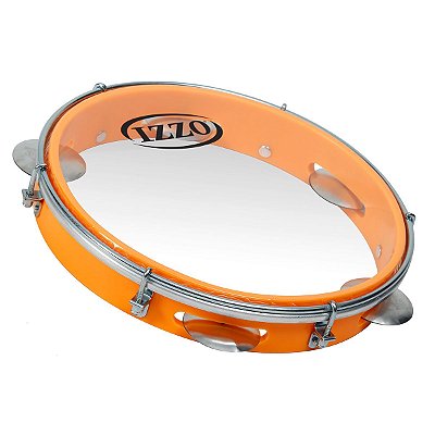 Pandeiro Izzo ABS 10" Laranja Neon Pele Transparente