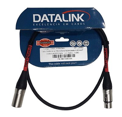 Cabo Datalink Garage Microfone Balanceado 0,30mm²  XLR(m)-XLR(f) 1m