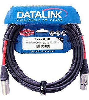 Cabo Datalink Garage Microfone Balanceado 0,30mm²  XLR(m)-XLR(f) 7m