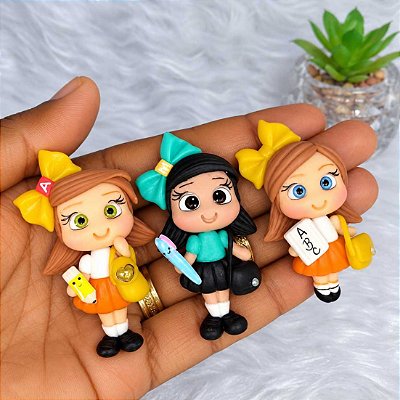 Aplique de Biscuit Meninas Escolares para Laços e Acessórios Infantis