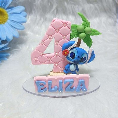Topo de Bolo Stitch em Biscuit Personalizado