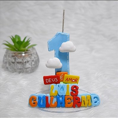 Topo de Bolo de Biscuit Infantil Personalizado – Primeiro Aninho
