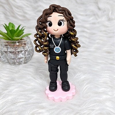 Boneca de Biscuit Personalizada Profissional - Polícia Civil
