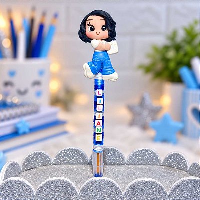 Caneta Decorada para professora de Biscuit e nome