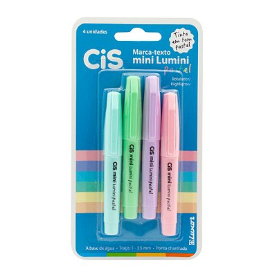 Marca Texto Mini Lumini Pastel -Kit C/4 Cores