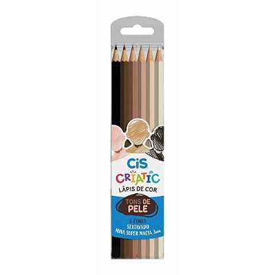 Lápis de Cor Cis Criatic Tons De Pele 06 Cores
