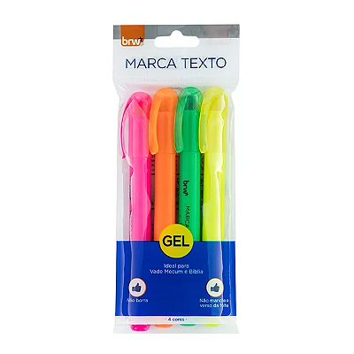 Caneta Marca Texto BRW Gel 4 Cores