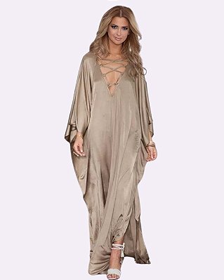 Kaftan Longo Dourado