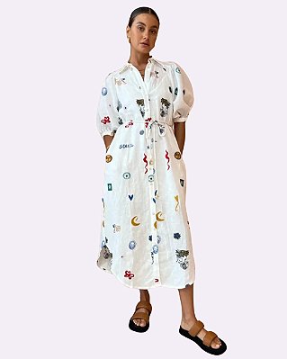 Chemise Branca Estampada