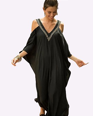 Kaftan Longo V Bordado