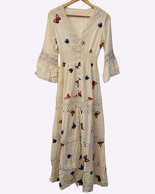 Vestido Boho Chic Borboletas