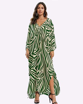 Kaftan Zebrado Verde