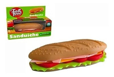 Sanduíche Fast Food Hora Do Lanche Infantil 15 Cm 6 Peças