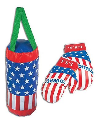 Kit Completo De Boxe Campeões Americano Infantil Com Luvas