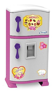 Geladeira Com Freezer Refrigerador Infantil Pop Casinha Flor