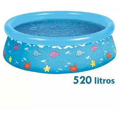 Piscina 520 Litros Com Estampa Do Fundo Do Mar 152 X 38 Cm