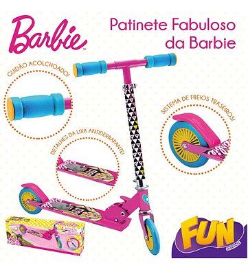 Patinete Fabuloso Dobrável Magico Da Barbie Com 2 Rodas