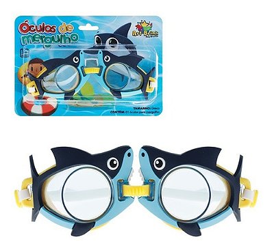 Oculos De Mergulho Doo Doo Shark Infantil Tubarão Azul