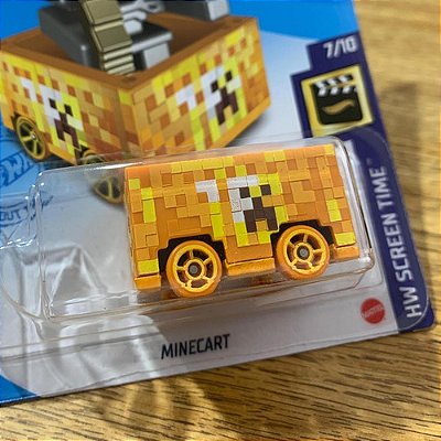 Carrinho Hot Wheels Jogo Minecraft - Trem - Edição Cinema Dourado