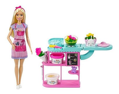 Boneca Barbie Loira Loja De Florista C Massinhas Edição 2021