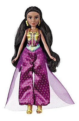 Boneca Princesa Jasmine Filme Aladdin Vestido Roxo Cabelos L