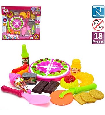 Kit Comidinhas Infantil Completo 18 Peças Bolo - Chocolate