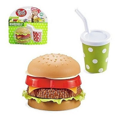 Kit Cozinha Hora Do Lanche Com Hamburguer E Refri Montavel