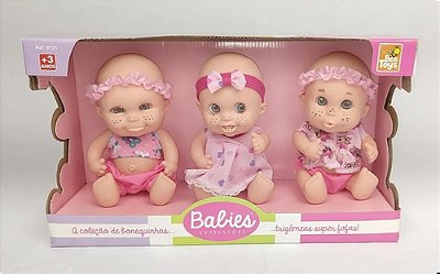 Bonecas Trigêmeas Babies Expressões Lindas E Fofas Com Bicos