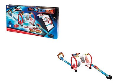 Pista De Corrida Com Looping Spin Com 2 Carrinhos De Fricção