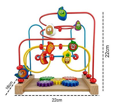 Mini Montanha Russa Didático Em Madeira Engrenagem 22cm