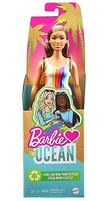 Barbie Boneca com prancha de surfe e cachorrinho de estimação, boneca