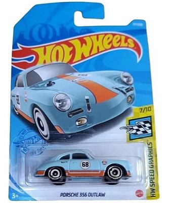 Carrinho De Hot Wheels - Porsche 356 Outlaw Azul Redondo