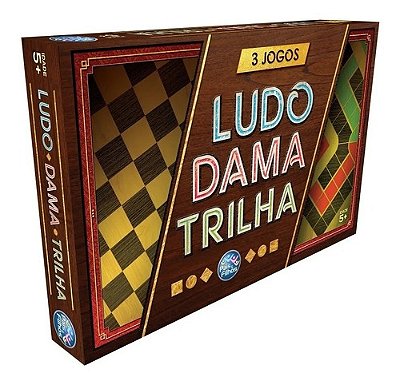 Kit 5 Jogos ( Dama E Trilha + Xadrez + Ludo + Cubo + Domino)