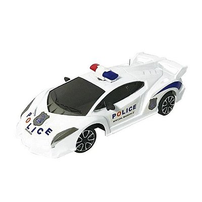 Carrinho De Controle Remoto Policia Velox - Art Brink Branco