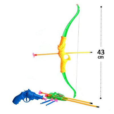 Brinquedo Kit Arco E Flecha Com Pistola 9 Peças Shooter