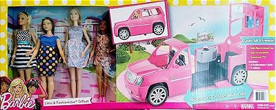 Boneca Barbie Com Veiculo Transformáve Em Limusine Com 60 CM + 4 Bonecas Edição Especial
