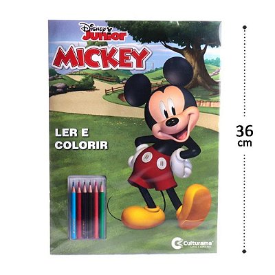 Livro De Atividades E Desenhos Com Lápis Cor - Mickey