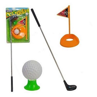 Kit Minijogo De Golf Infantil 5 Peças Colorido 1 Taco 1 Bol