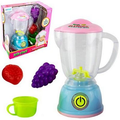 Kit Cozinha Infantil Com Liquidificador + Frutas E Xicara